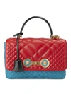 VERSACE ICON BICOLOUR QUILTED LEATHER BAG,20536ac0-7eb5-1faa-12b8-aacbd1079905