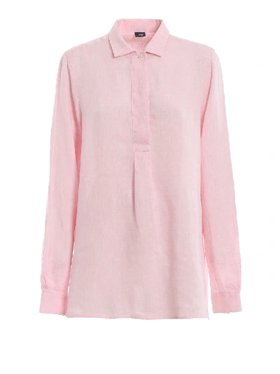 Fay Pink Linen Shirt In Neutrals