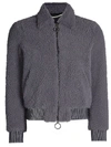 OFF-WHITE GREY MEN'S GREY SHEARLING BOMBER JACKET,OMJA028E19031021