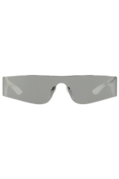 Balenciaga Rectangular Shield Sunglasses In Grey