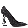 Saint Laurent Black Glitter Opium 85 Decolleté In Black