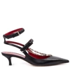 VALENTINO GARAVANI BLACK CALFSKIN DECOLLETÉ WITH CHAIN DETAILS,052ee467-8d5d-f52f-6b81-457fea3da891