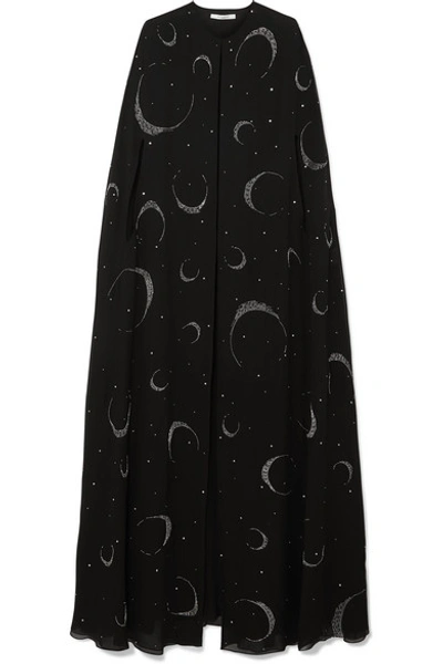 Givenchy Embellished Silk-crepe Cape In Black