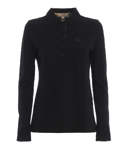 Burberry Zulia Black Long Sleeve Polo Shirt