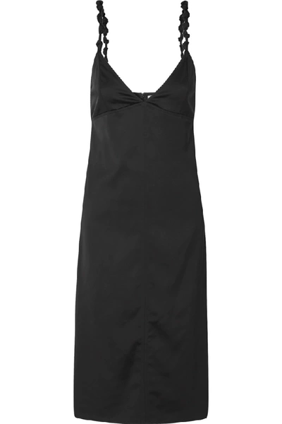 Bottega Veneta Knotted Satin Dress In Black