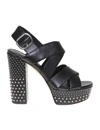 MICHAEL KORS LEATHER SANDAL IN BLACK LEATHER,49DFC508-72EE-8438-F96C-AB4DD87854B9