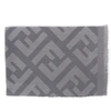 FENDI MONOGRAM GREY WOOL & CASHMERE SHAWL,8e5daefb-6b15-5e16-8d88-39b439533ef8