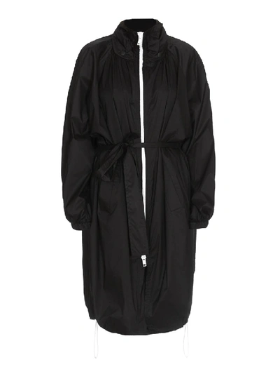 Givenchy Tech Fabric Belted Parka In Black