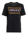 VERSACE VERSACE 90S VINTAGE LOGO BLACK T-SHIRT,834b6b6d-02c0-448b-d19d-1773c0b722b0