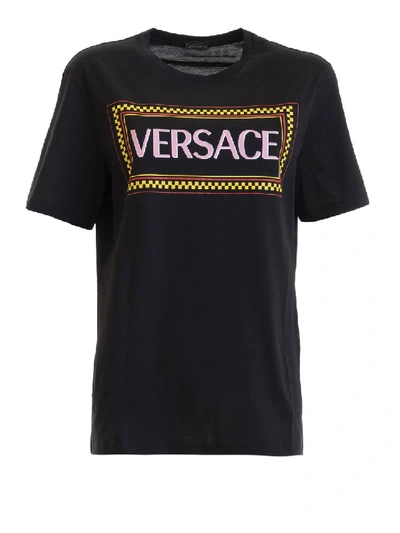 Versace 90s Vintage Logo Black T-shirt