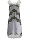 FENDI GREY WOMEN'S CHEVRON LACE SHIFT-DRESS,FDA549 A8E9 PF19