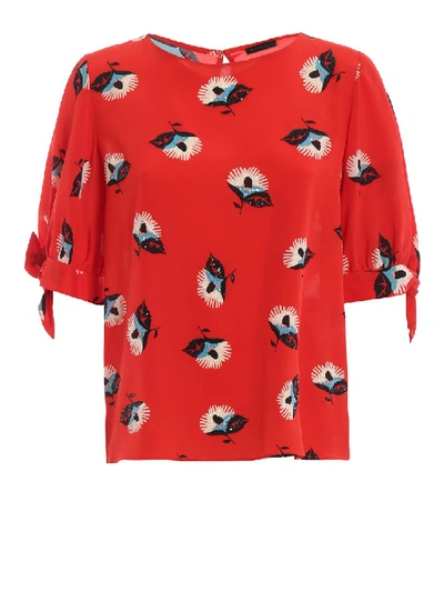 Etro Modlin Printed Silk Blouse In Red