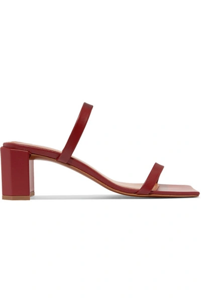 By Far 60mm Tanya Leather Sandals In Claret