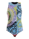 VERSACE TECHNICOLOR BAROQUE PRINT SLEEVELESS BODYSUIT,21eb6c6a-a902-6a20-2807-59d03f37aed1