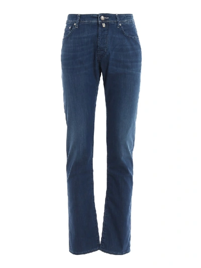 Jacob Cohen Style 688 Viscose And Cotton Denim Jeans In Green