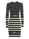 OFF-WHITE STRIPED KNIT VISCOSE TIGHT DRESS,5b8a9f95-f188-9786-7001-1176d586773f