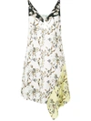 OFF-WHITE MULTICOLOR WOMEN'S ASYMMETRIC COTTON FLOWER PRINT DRESS,OWDB132R19A71057
