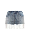 DONDUP STRASS FRINGES DENIM SHORTS,587735f1-e994-d985-b28a-1ac55d0645d7