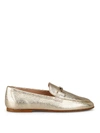 TOD'S DOUBLE T GOLDEN LEATHER LOAFERS,b46f61a2-7f53-c5b9-a9c1-57b777c86334