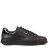 FERRAGAMO BLACK LEATHER SNEAKER,7a57c2b8-4a49-7f69-cfd0-8ab04ac9e3f0