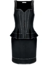 GIVENCHY BLACK WOMEN'S PEPLUM WAIST FITTED DRESS,BW201Y300T