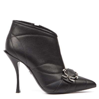 Dolce & Gabbana Black Quilted Leather Ankle Boots