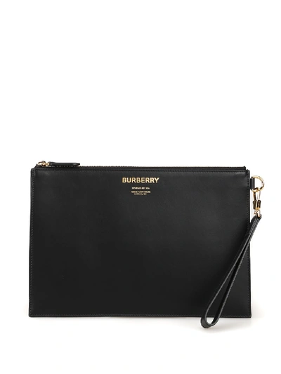 Burberry Edin Horseferry Print Clutch In Black