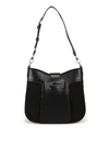 TOD'S DOUBLE T LEATHER AND SUEDE HOBO BAG,23555192-fb2b-6baf-bf3b-ee13a13f4d5c