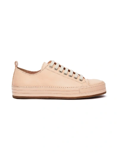 Ann Demeulemeester Beige Leather Low-top Trainers
