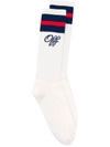 OFF-WHITE WHITE WOMEN'S LOGO EMBROIDERED SOCKS,OWRA003E19120079