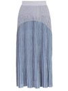 BALMAIN BLUE WOMEN'S RIBBED KNIT SKIRT,SF24869K424