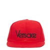 VERSACE RED AND BLACK COTTON BASEBALL CAP,bae1d3bb-9f8b-be97-eec5-695776e12df3