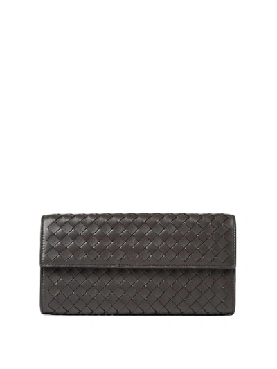 Bottega Veneta Intrecciato Nappa Continental Wallet In Dark Brown