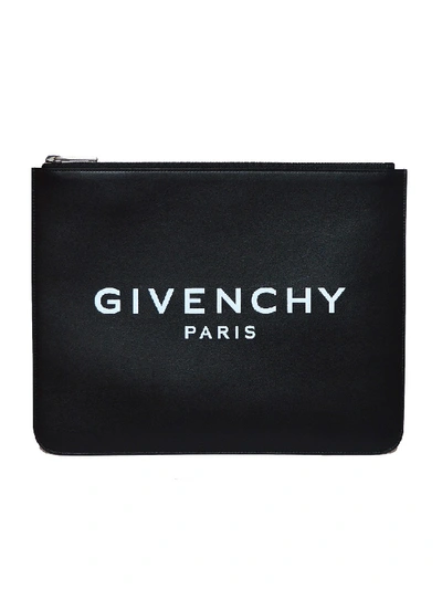 Givenchy Printed Leather Pouch In Black