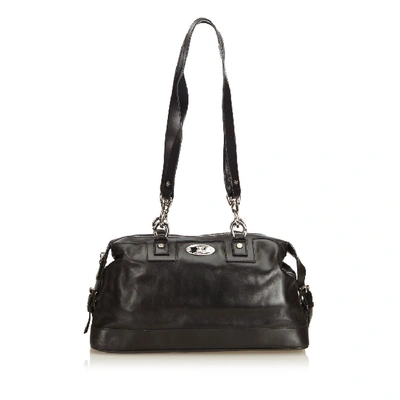 Pre-owned Celine Leather Shoulder Bag In Black