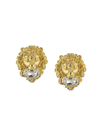 Gucci Gold Women's Lion Head Earrings In Not Applicable