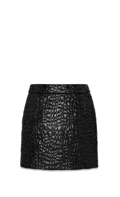 Saint Laurent Faux Leather Miniskirt In Black