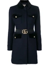 Gucci Embellished Wool-blend Coat In Black