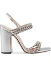 GUCCI METALLIC LEATHER SANDAL WITH CRYSTALS,c6f9855a-0181-f3d5-d449-dbbfc386254d