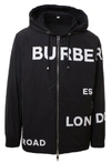 Burberry Men's Logo Typographic Nylon Jacket In Black