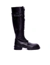 ANN DEMEULEMEESTER BLACK LEATHER KNEE-HIGH BOOTS,1914-2830-375-099