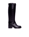 ANN DEMEULEMEESTER Black Leather Boots With Strap,C7506547-8CF1-C067-01DD-D4612AB19767