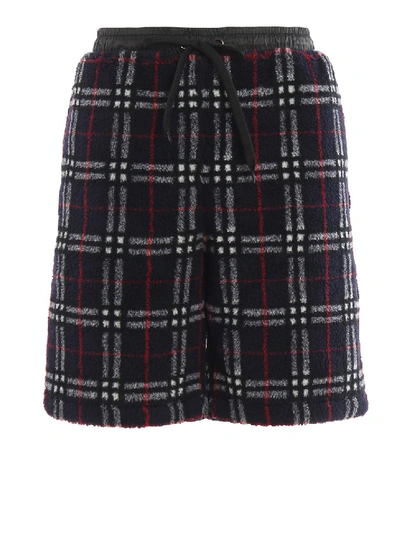 Burberry Men's Keaton Check-pattern Sweat Shorts In Blue,red,white