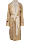 LOEWE NEUTRAL WOMEN'S BELTED DOUBLE-LAYER COAT,S2291090PA