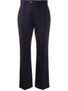 CHLOÉ BLUE WOMEN'S NAVY CROPPED TAILORED TROUSERS,C19APA650624B0 SOR