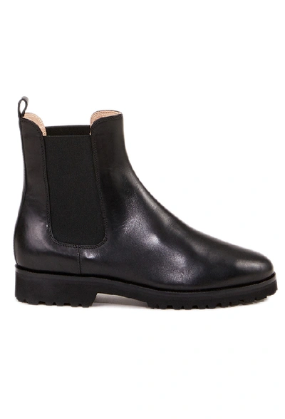 Unützer Leather Chelsea Boot With Rubber Sole Black