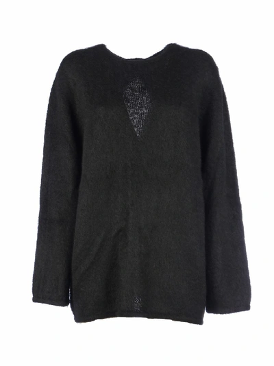 Vetements Open-back Mohair-blend Sweater In Black