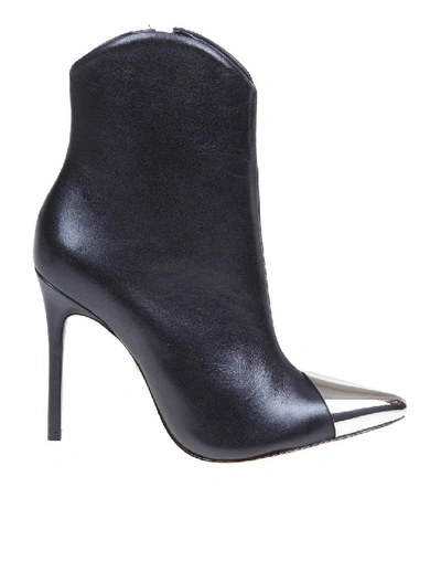 Schutz Black Leather Ankle Boot