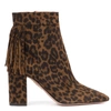 AQUAZZURA LEOPARD SUEDE LEATHER ANKLE BOOTS,8d52c04f-9a40-32c4-f3ff-db443854cce4