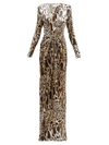 ALEXANDRE VAUTHIER Crystal-Embellished Print Satin Gown,B3F8B0BE-0E2A-647E-3193-5ABE99F807A0